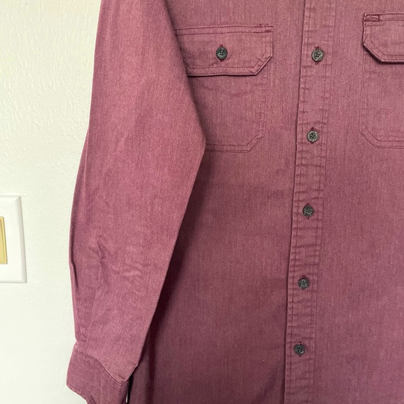 WRANGLER SHIRT SHACKET LONG SLEEVES MED TWO CHEST POCKETS WINE COLOR FOR FALL - Picture 3 of 8